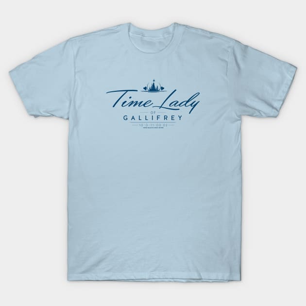 Time Lady - blue print T-Shirt by zellsbells